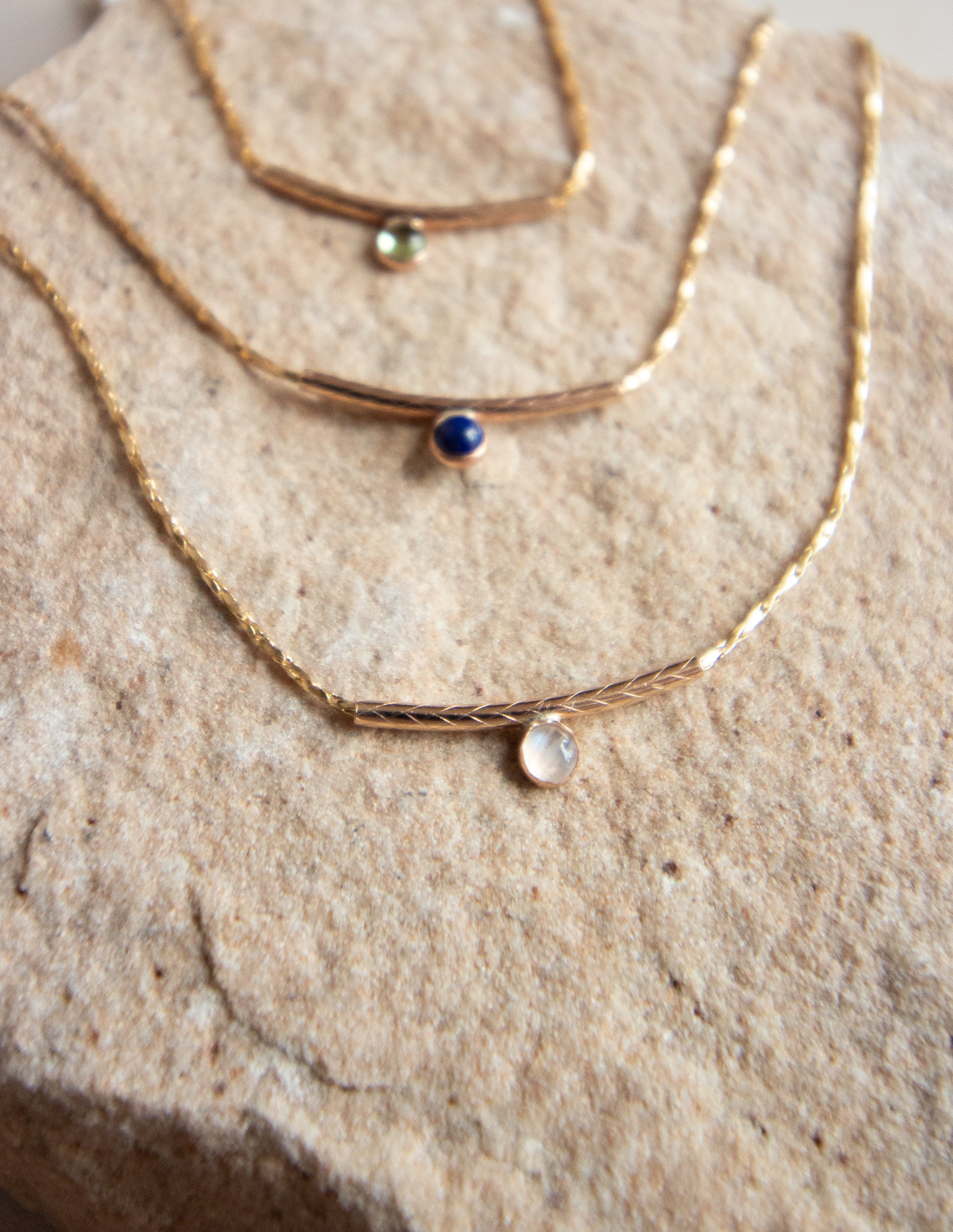 Birthstone tube 14k Goldfilled necklace