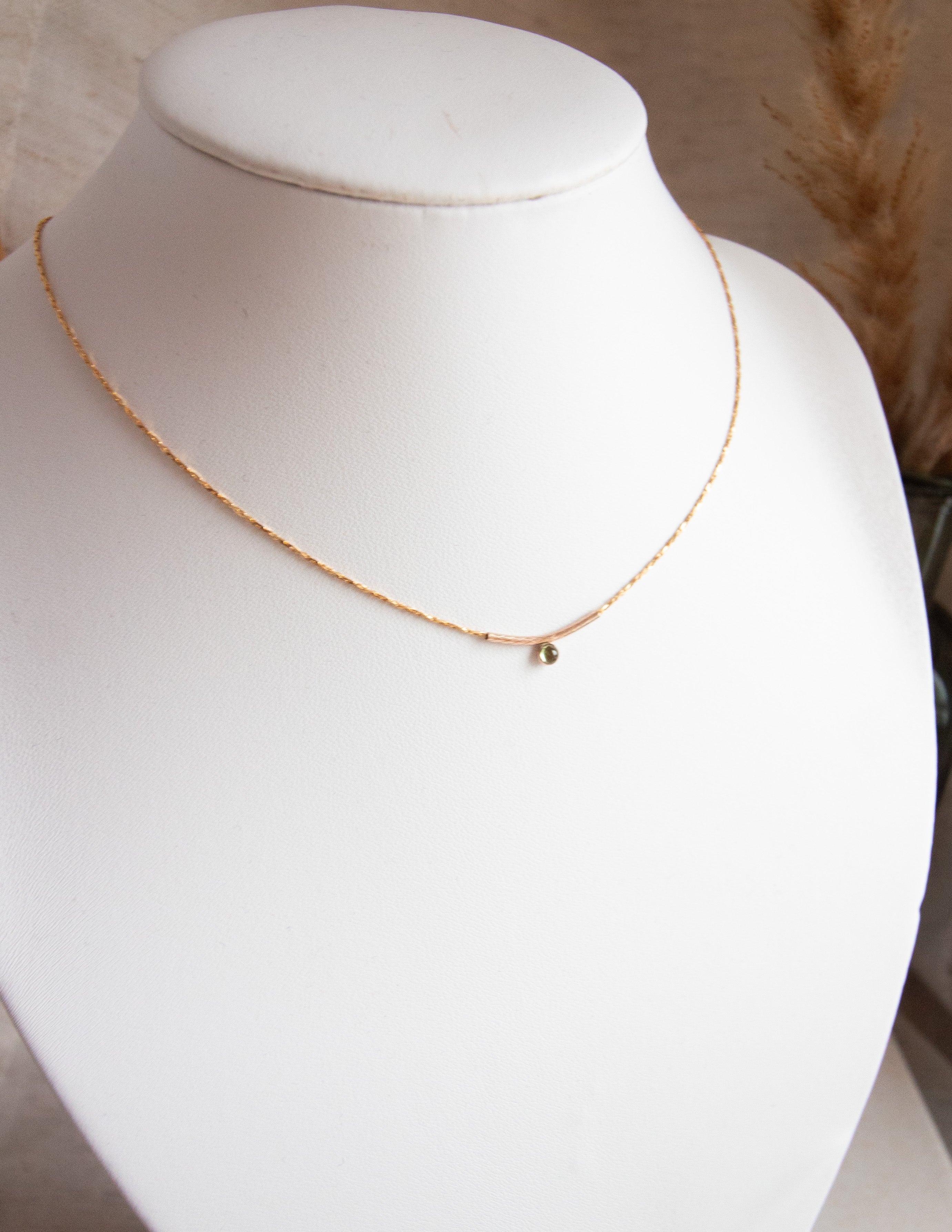 Birthstone tube 14k Goldfilled necklace