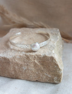 Freshwater Pearl coin cuff bangle