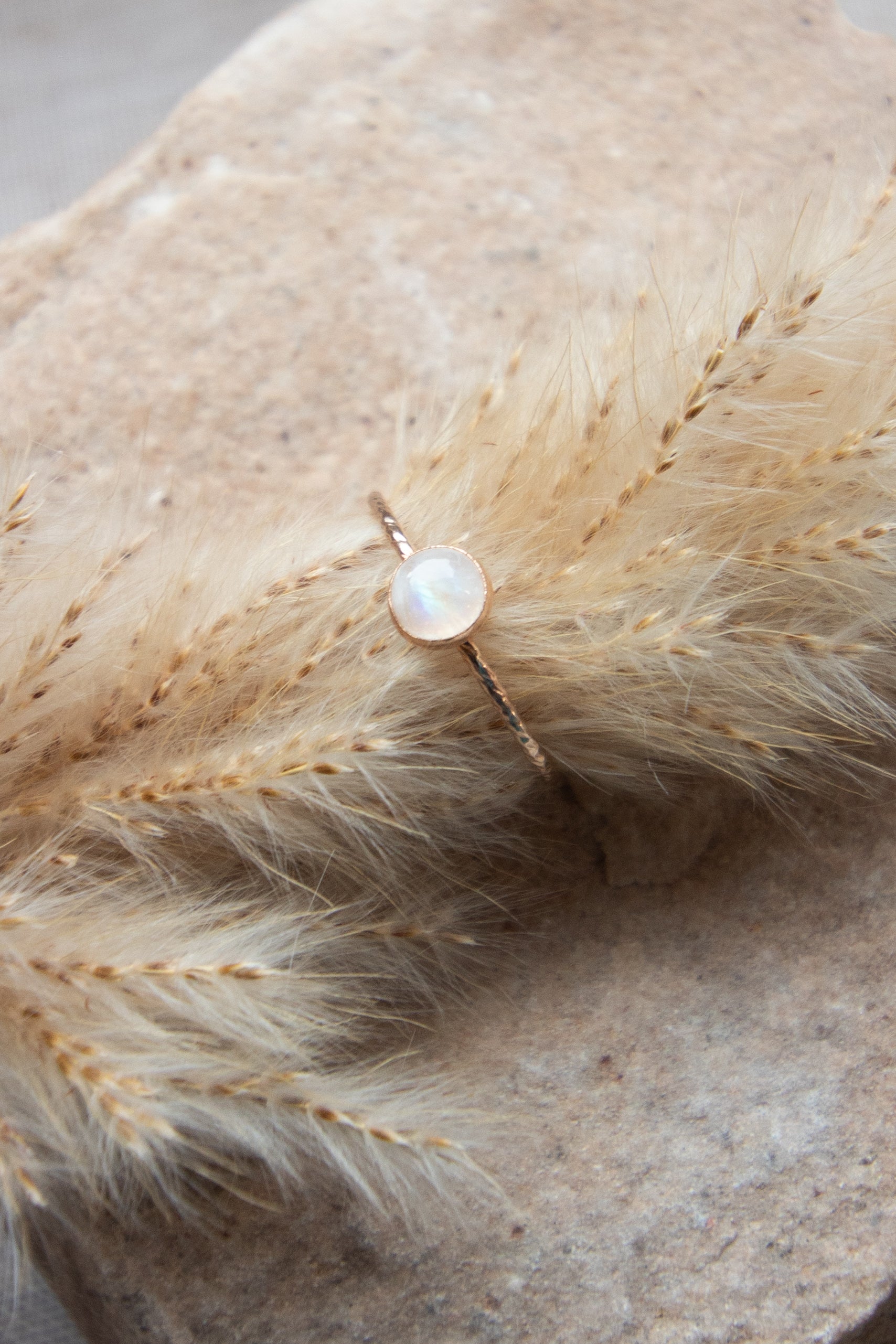 Dainty gold filled moonstone ring