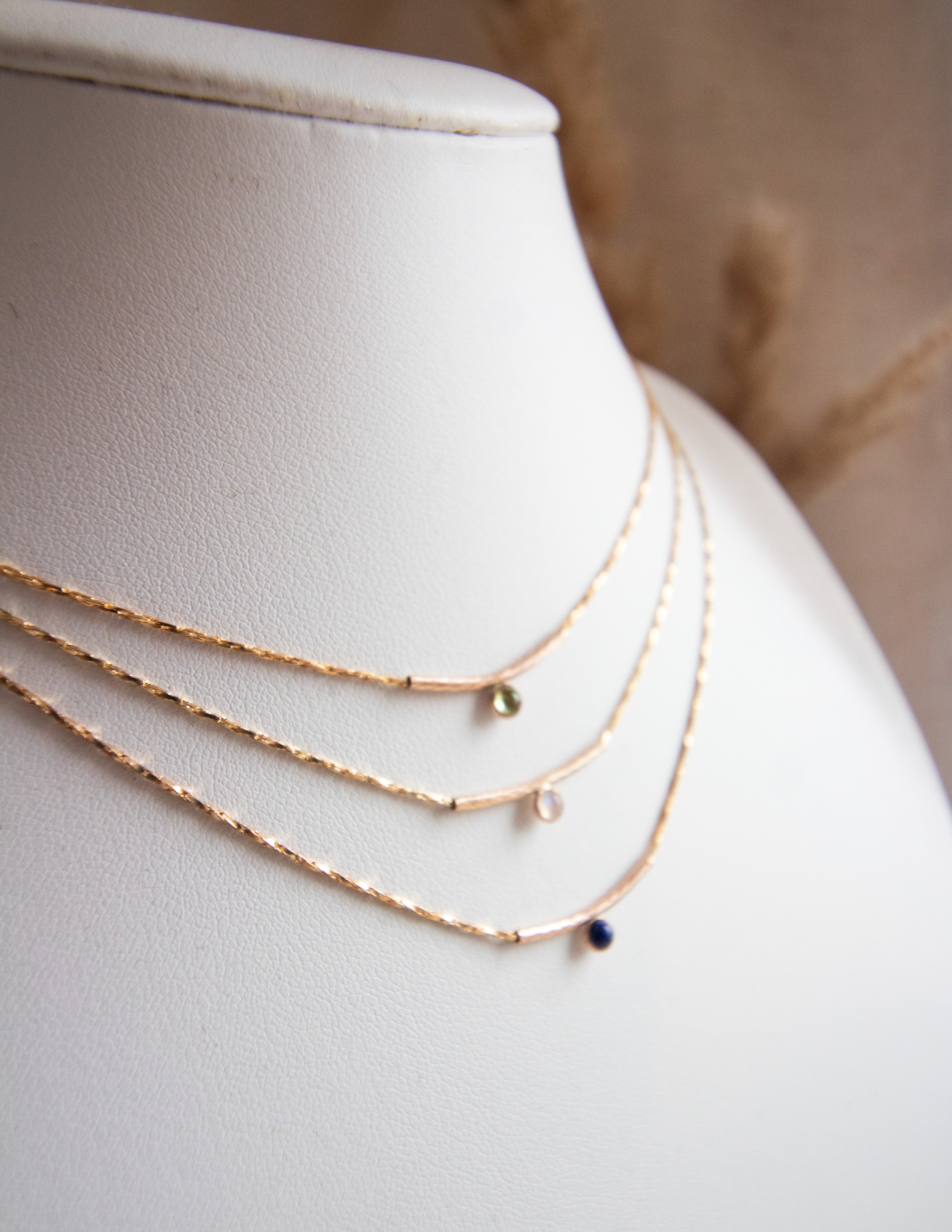 Birthstone tube 14k Goldfilled necklace