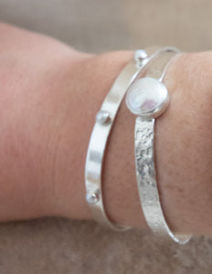 Freshwater Pearl coin cuff bangle