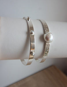 Three wish Pearl cuff bangle