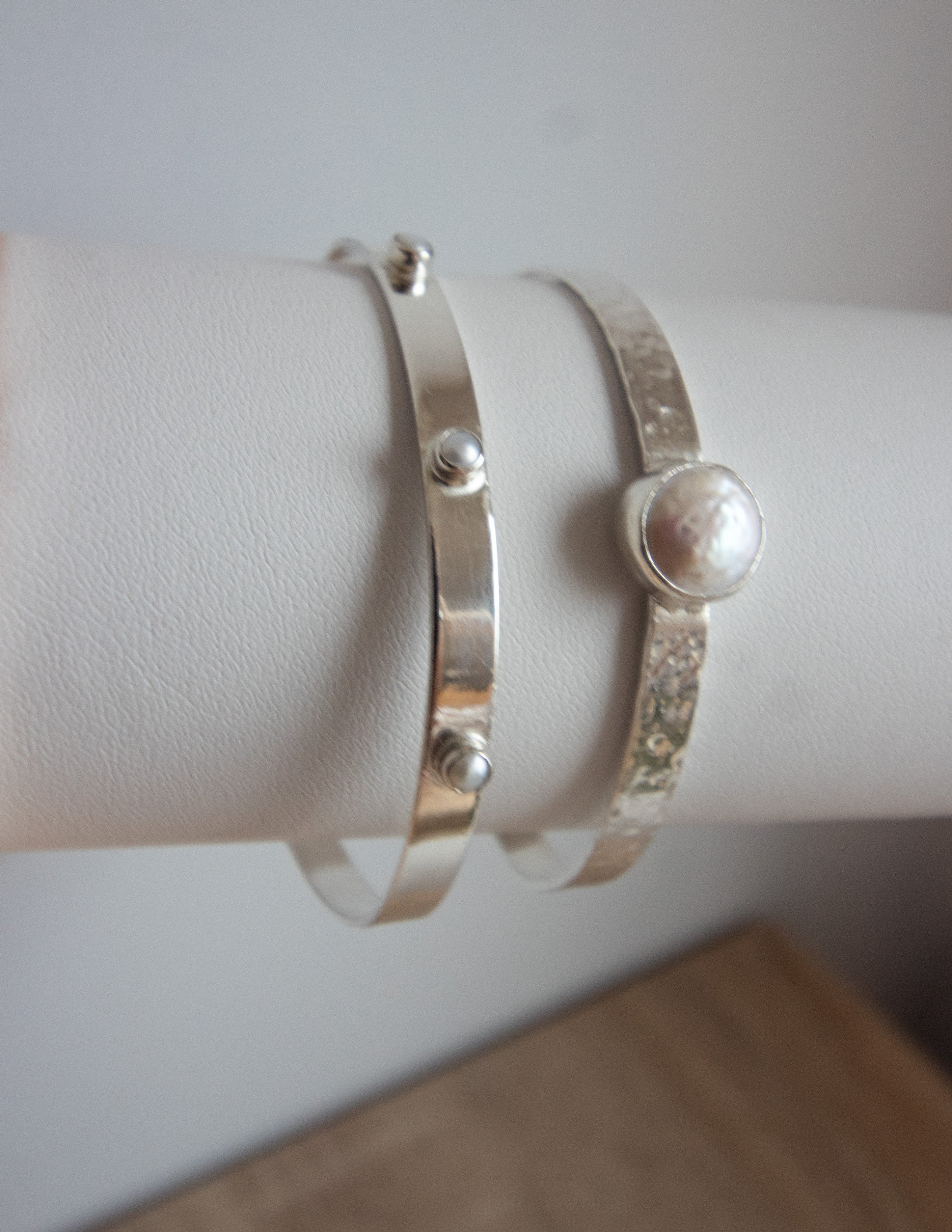 Freshwater Pearl coin cuff bangle