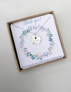 Initial bridesmaids coin necklace