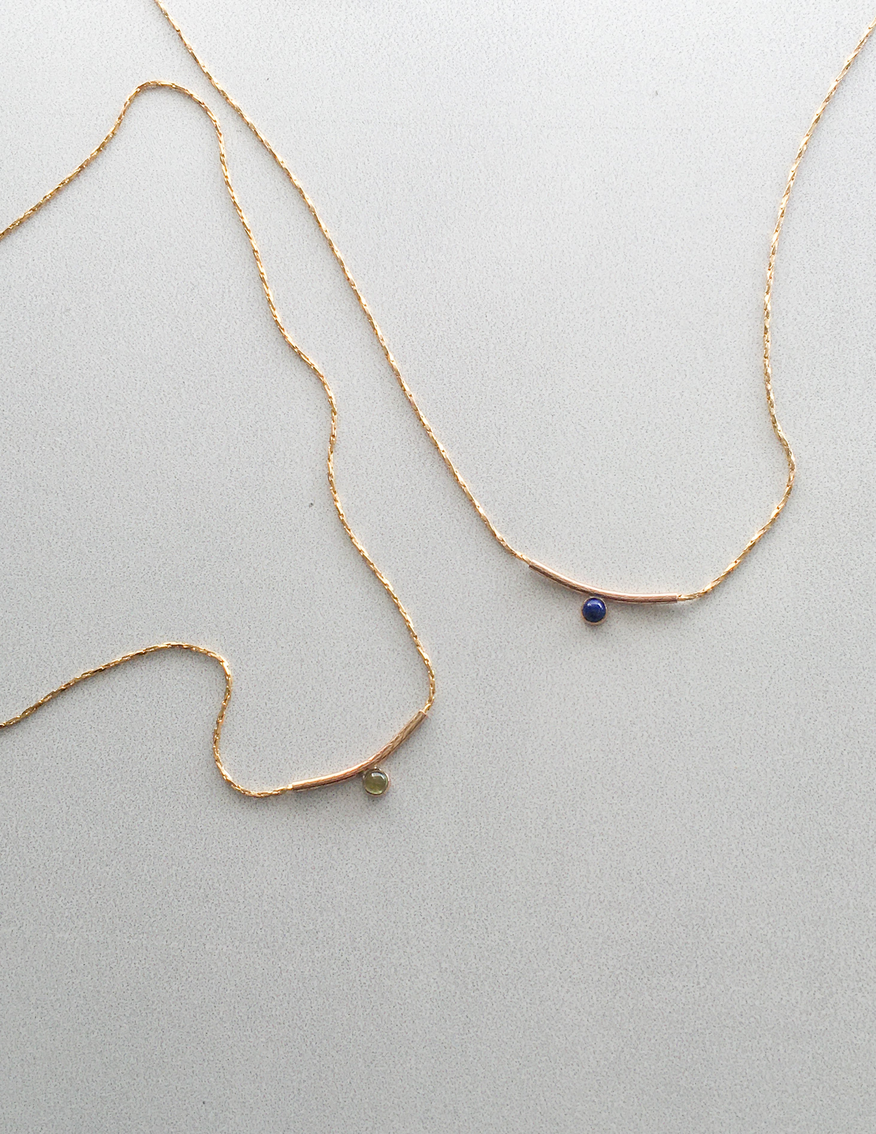 Birthstone tube 14k Goldfilled necklace