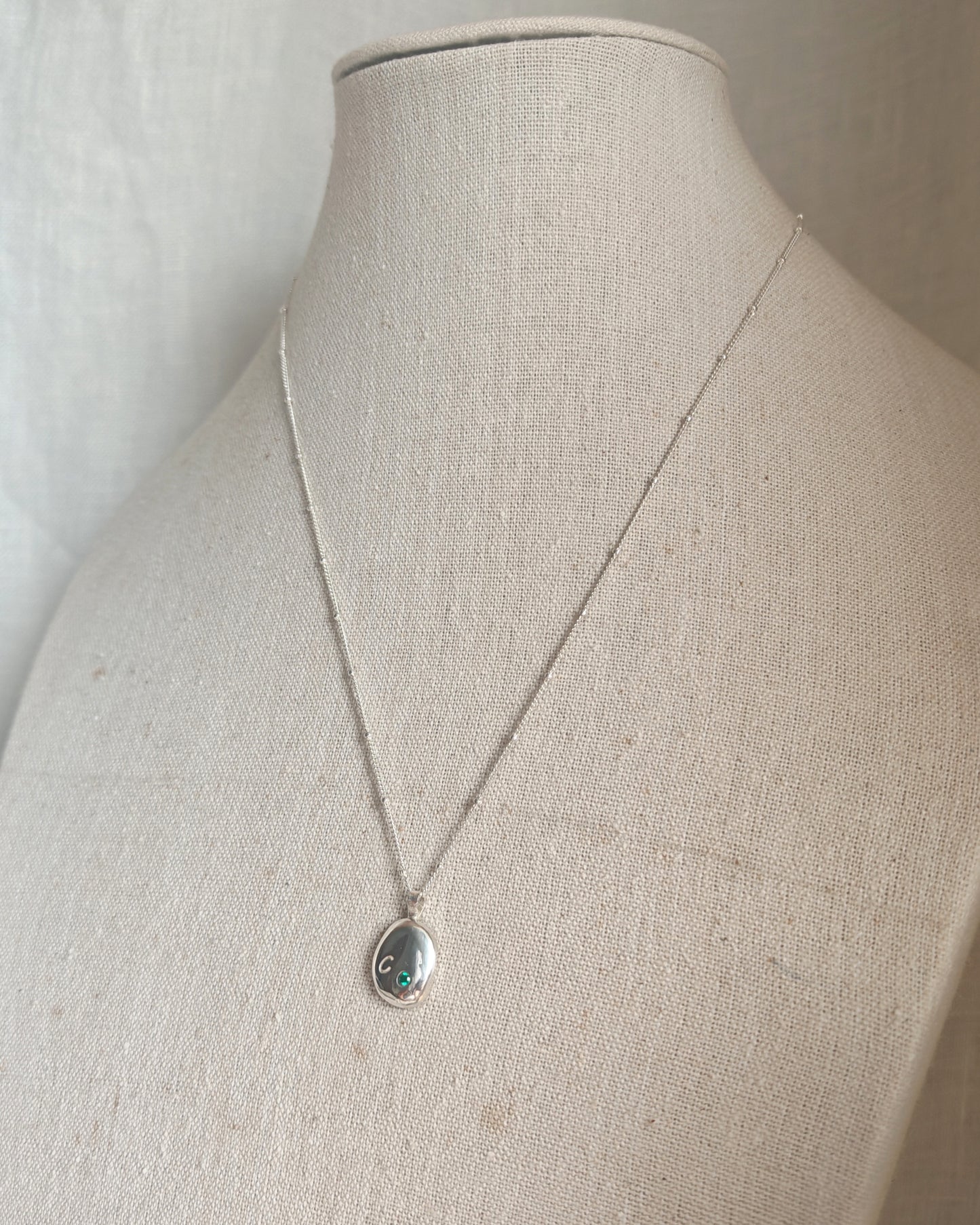 Recycled Silver Organic Necklace - Personalised