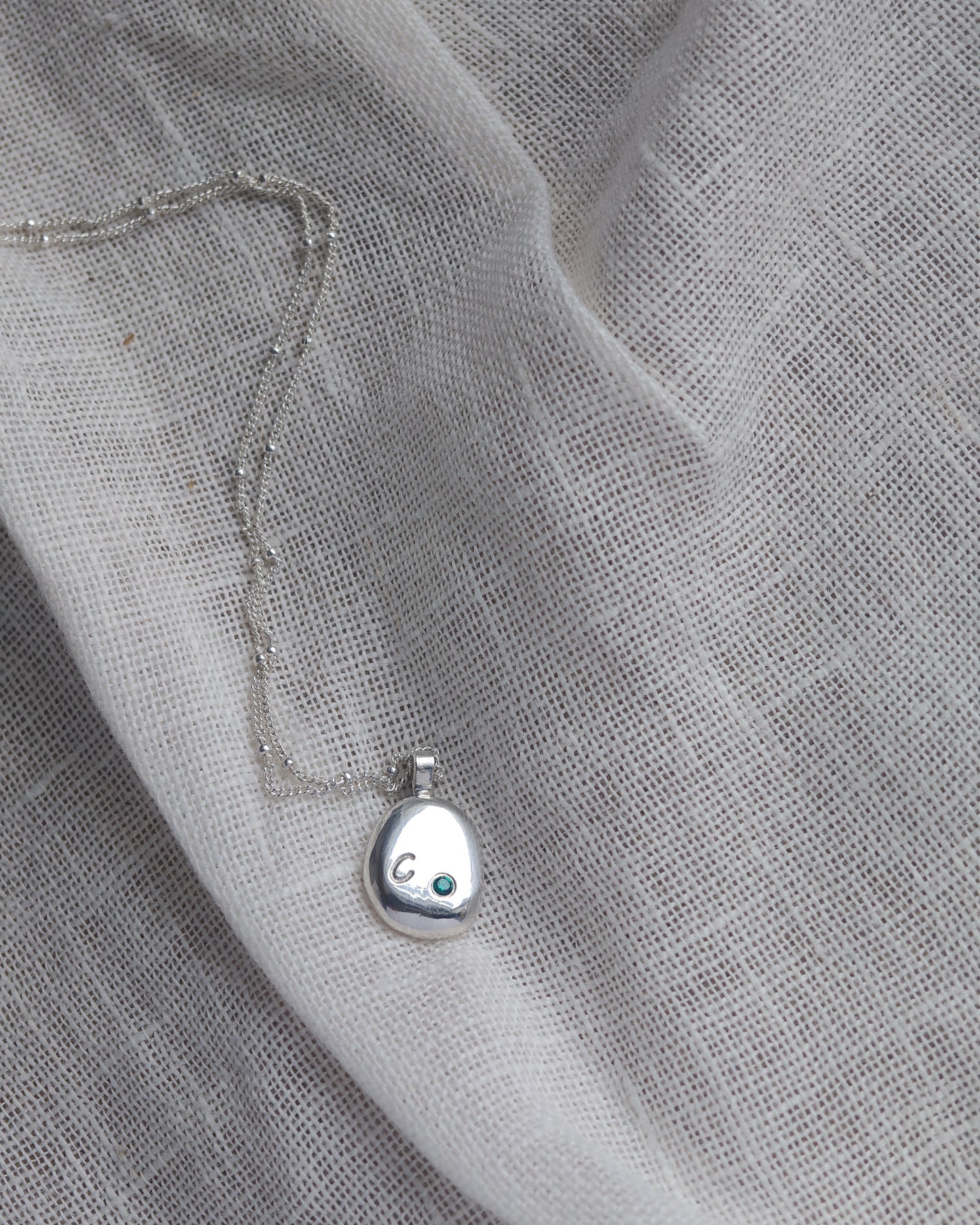 Recycled Silver Organic Necklace - Personalised