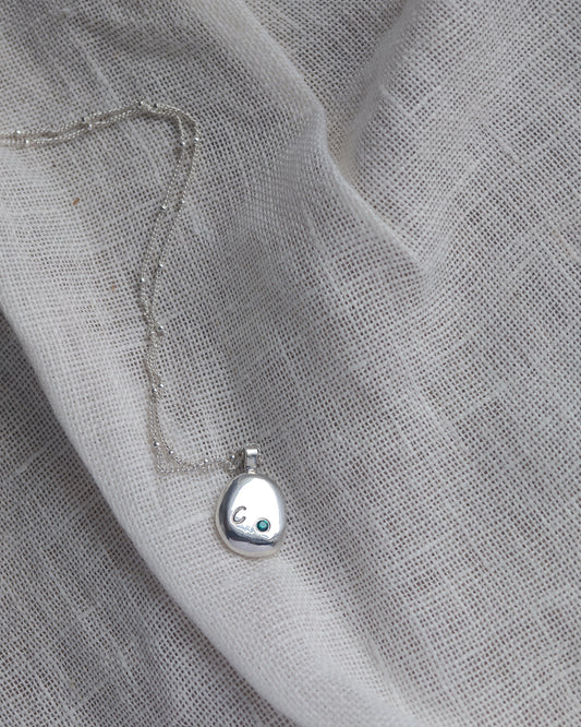 Recycled Silver Organic Necklace - Personalised