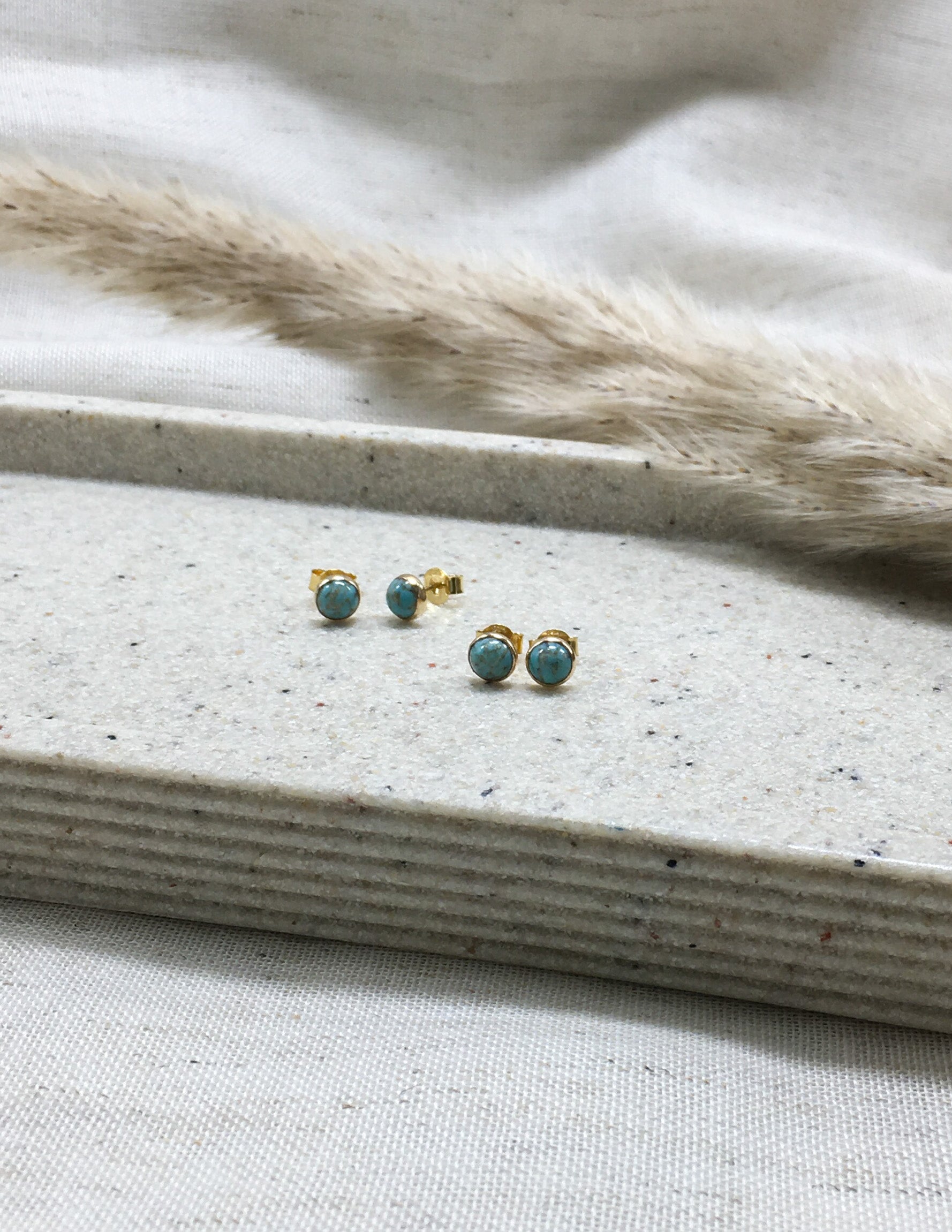 Turquoise 14k Goldfilled stud earrings