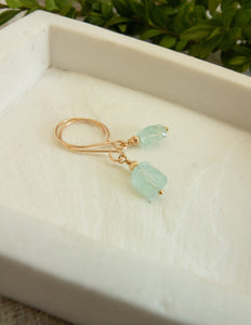 Aquamarine crystal gold filled earrings