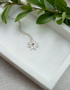 Birthstone Daisy necklace