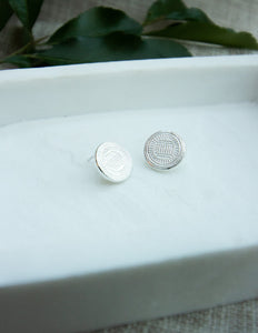 Empress coin sterling silver stud earrings