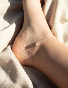 Rose Quartz crystal anklet