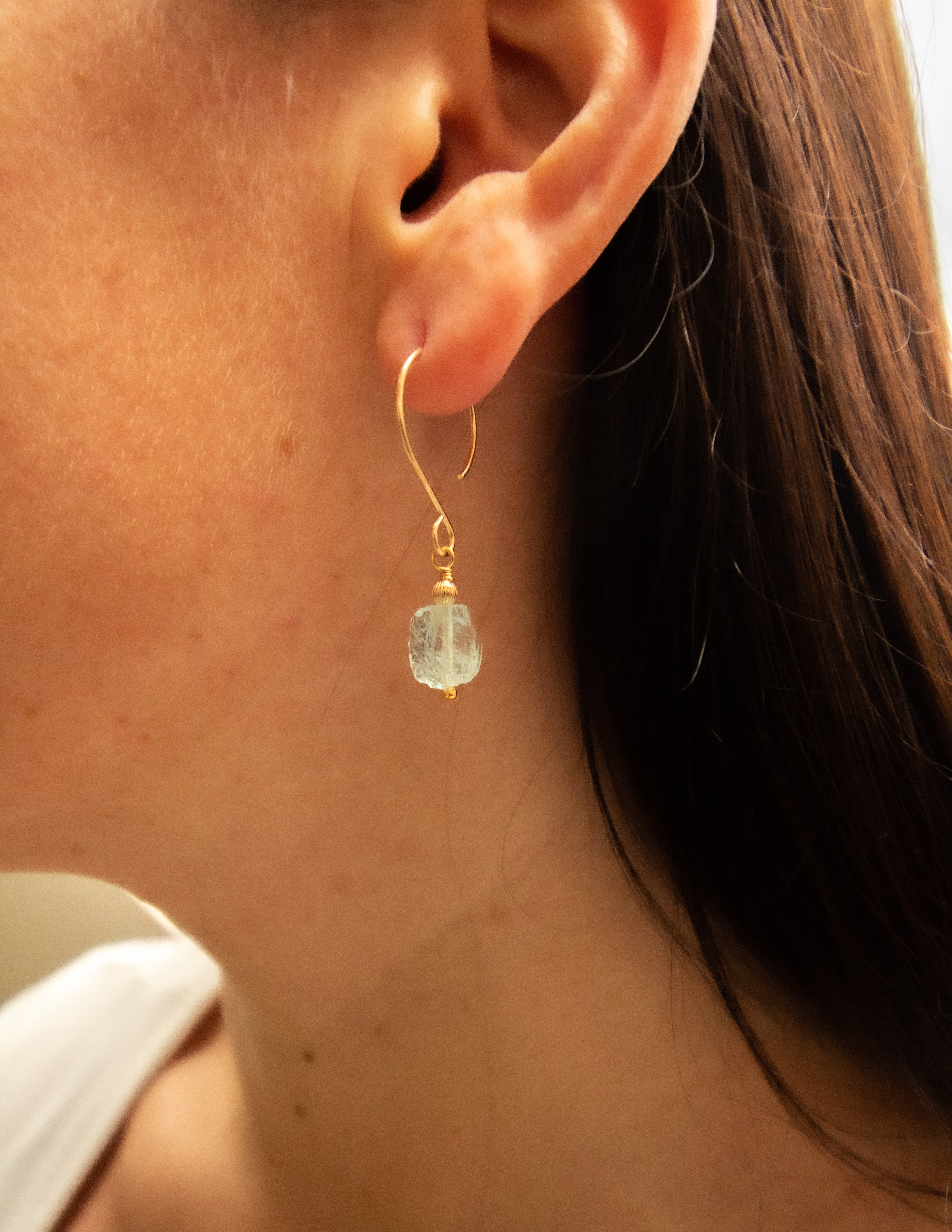 Rose Quartz crystal gold filled earrings