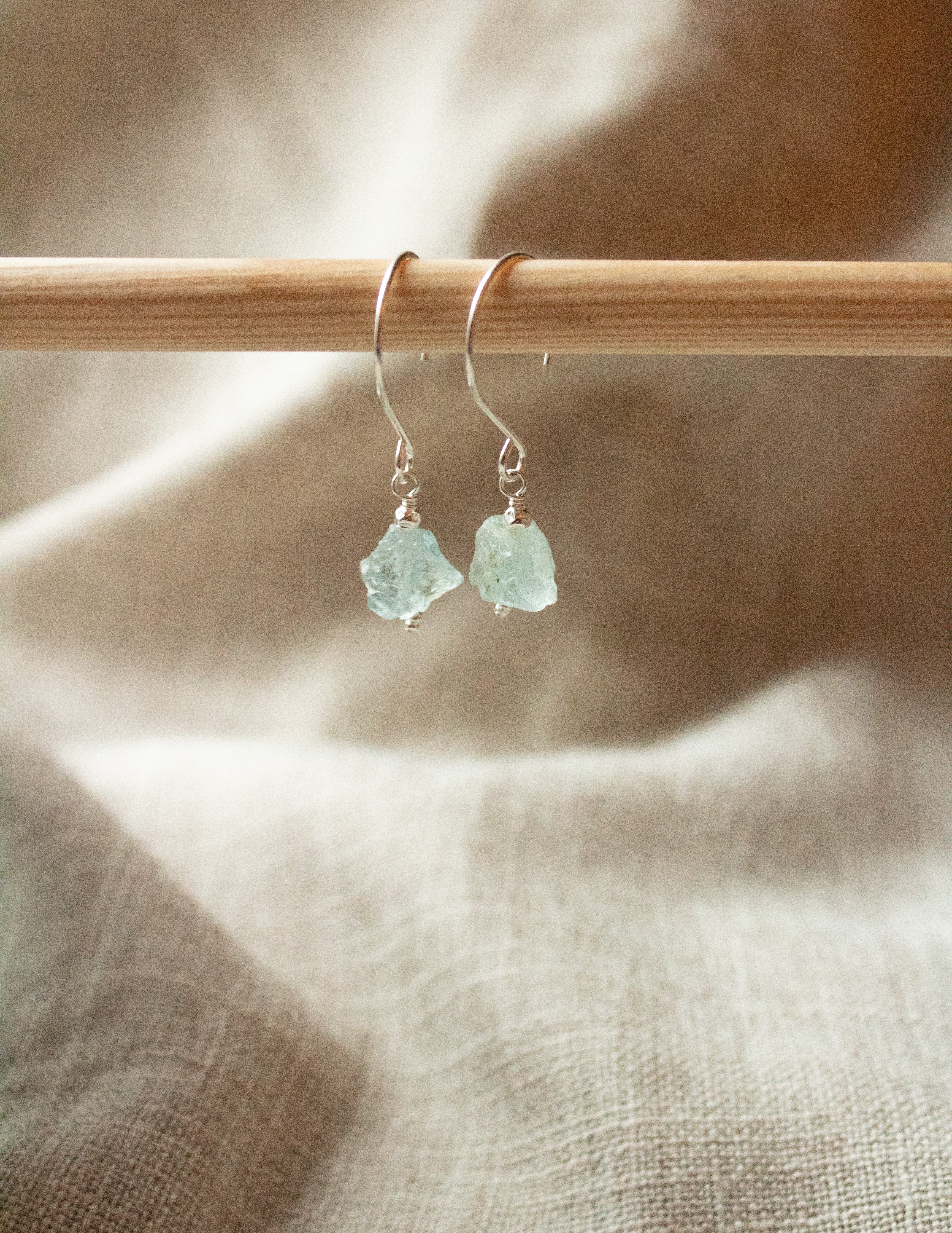 Aquamarine crystal earrings