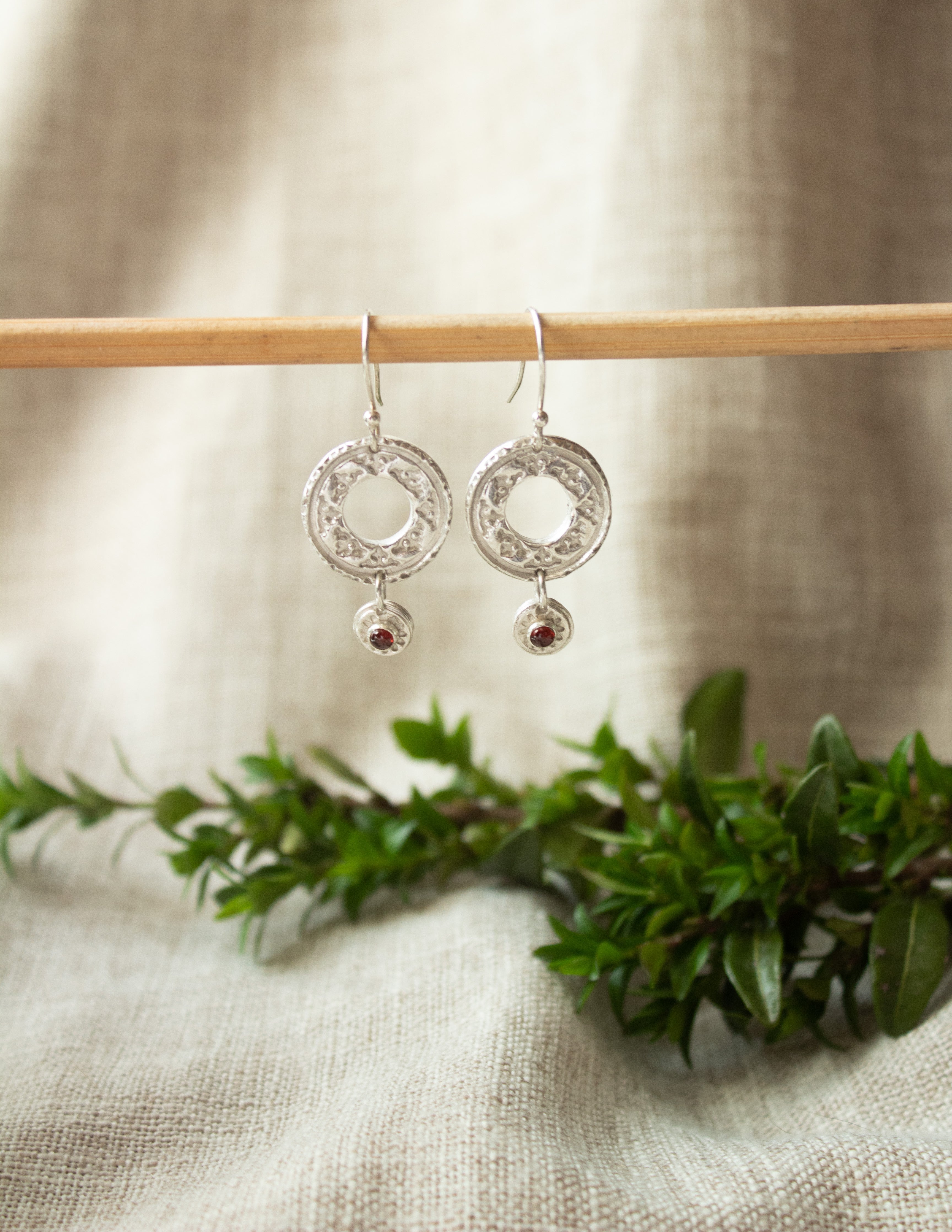 Peseta gemstone drop earrings