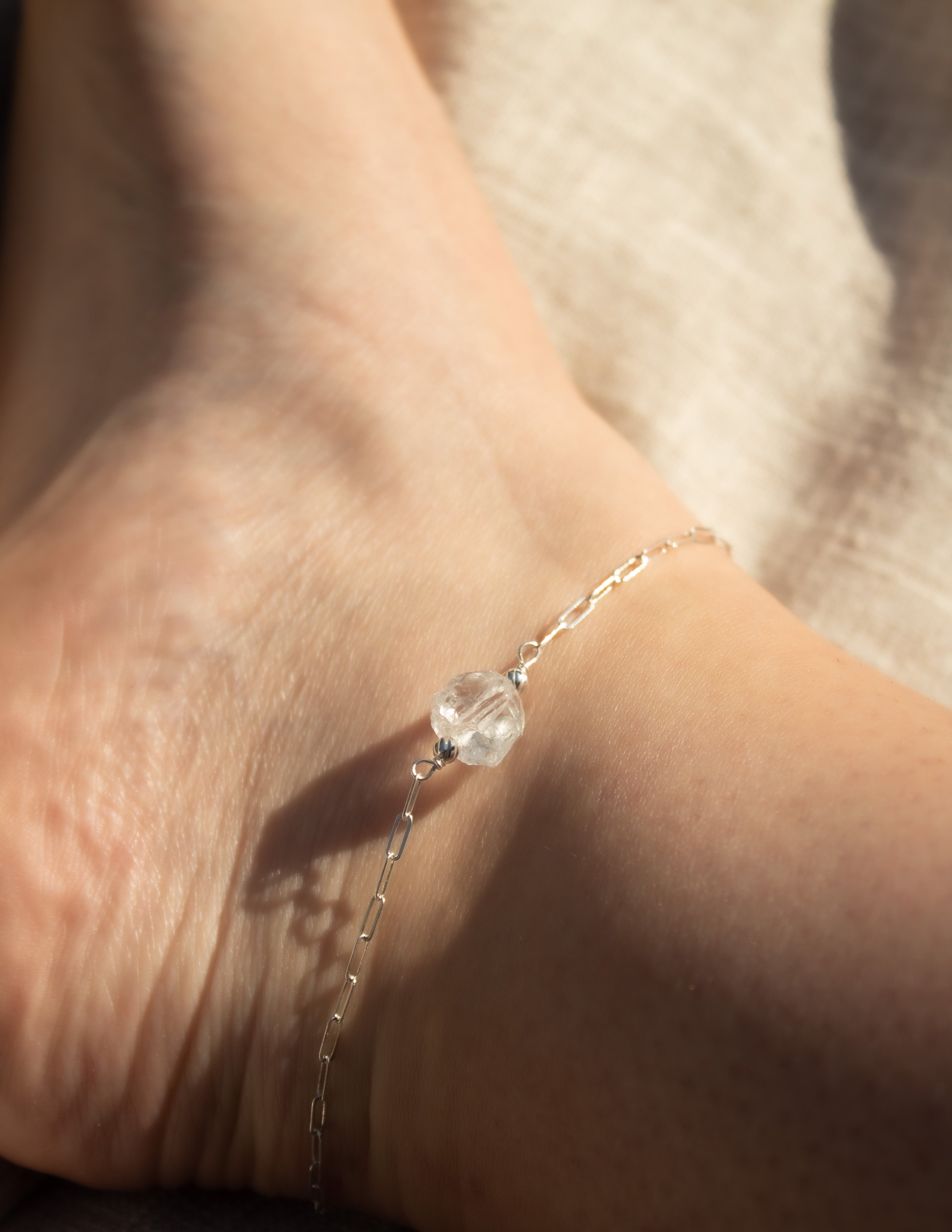 Clear Quartz crystal anklet