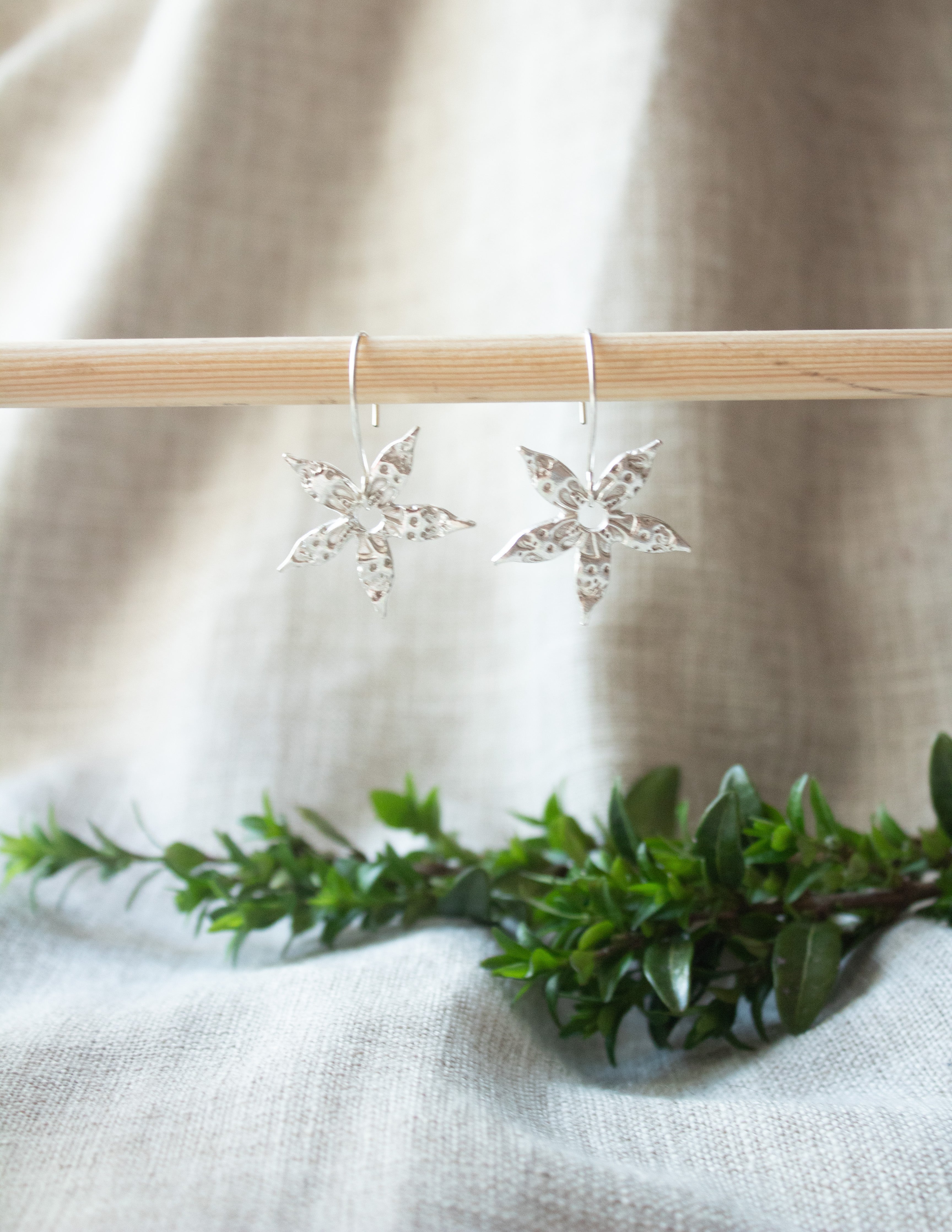 Sterling silver Star earrings