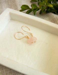 Rose Quartz crystal gold filled earrings