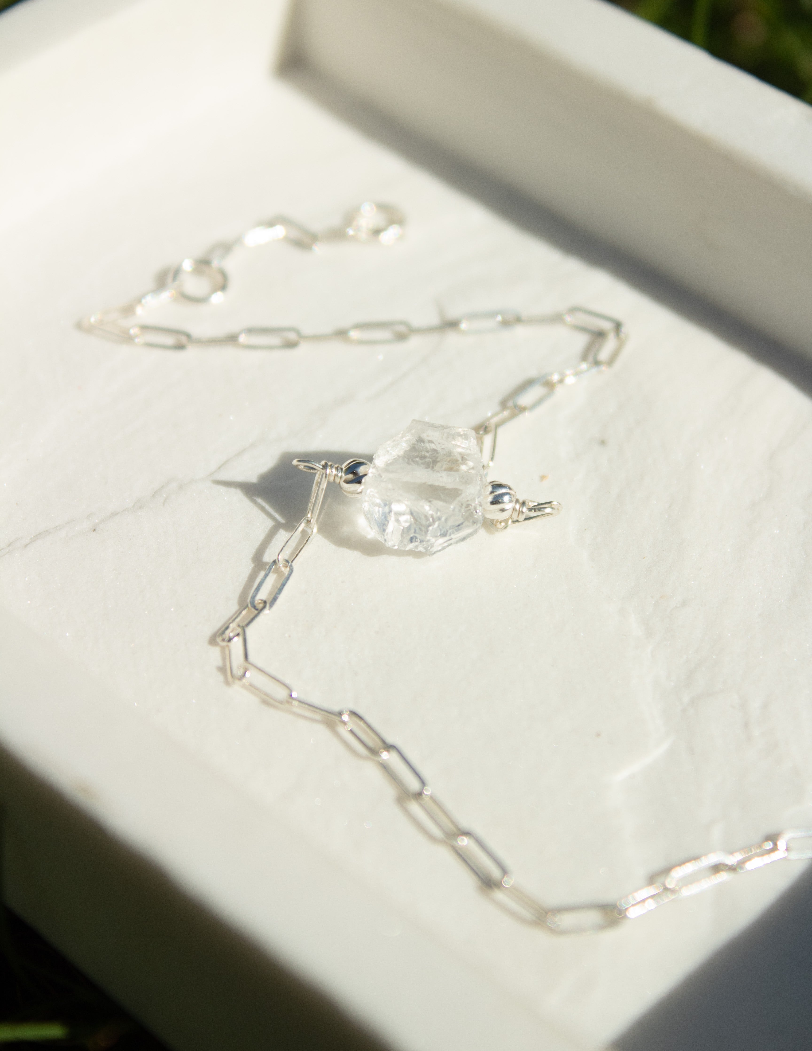 Clear Quartz crystal anklet