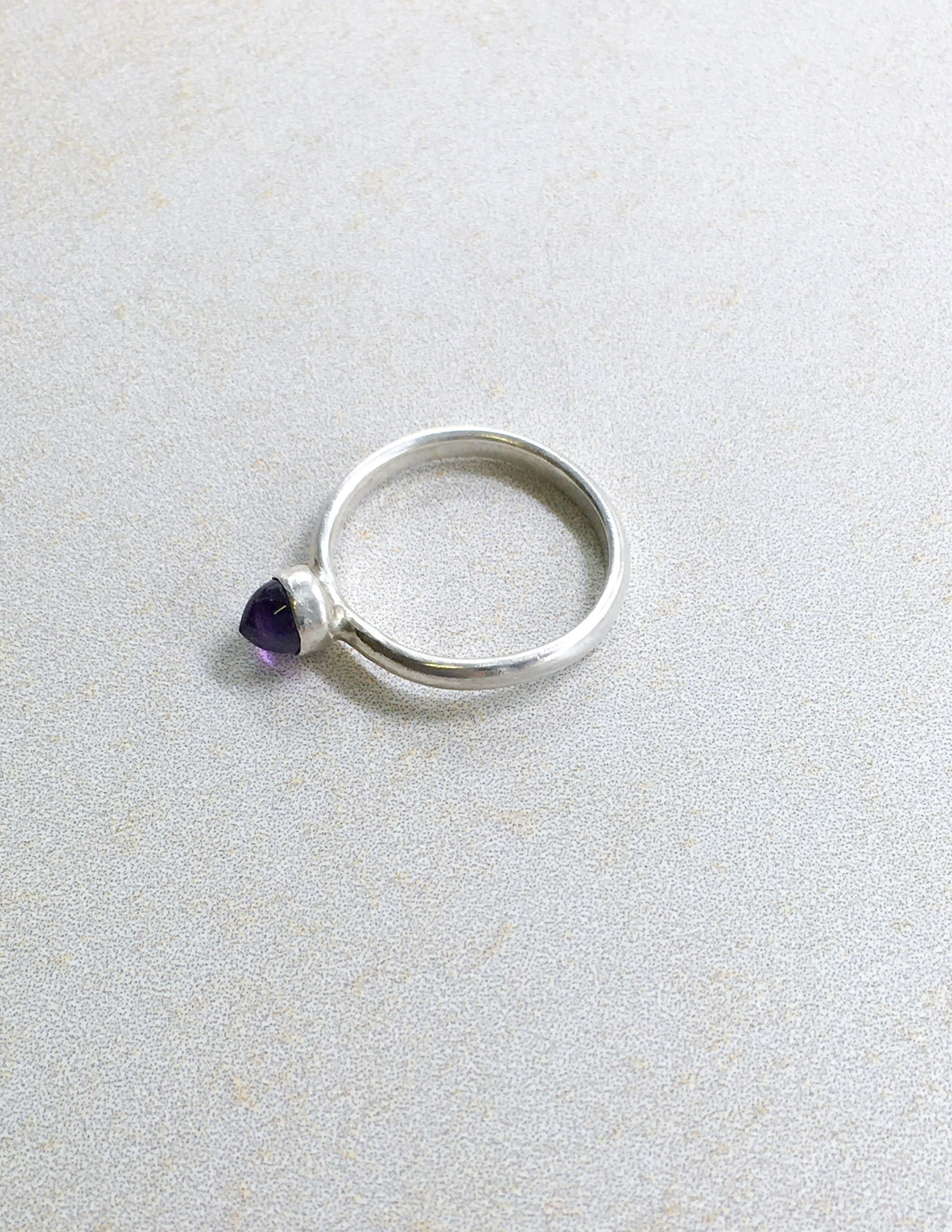 Amethyst bullet band ring