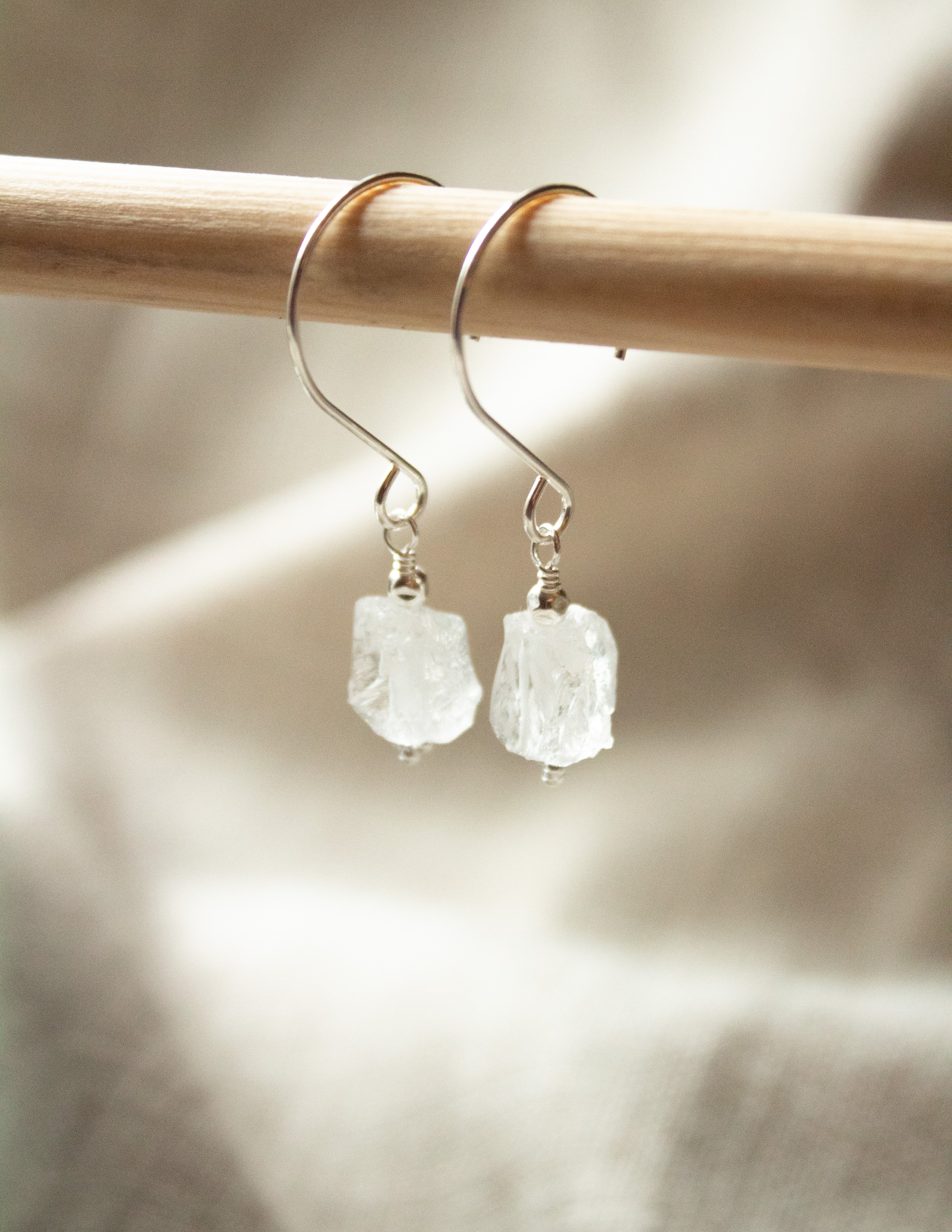 Clear Quartz crystal earrings