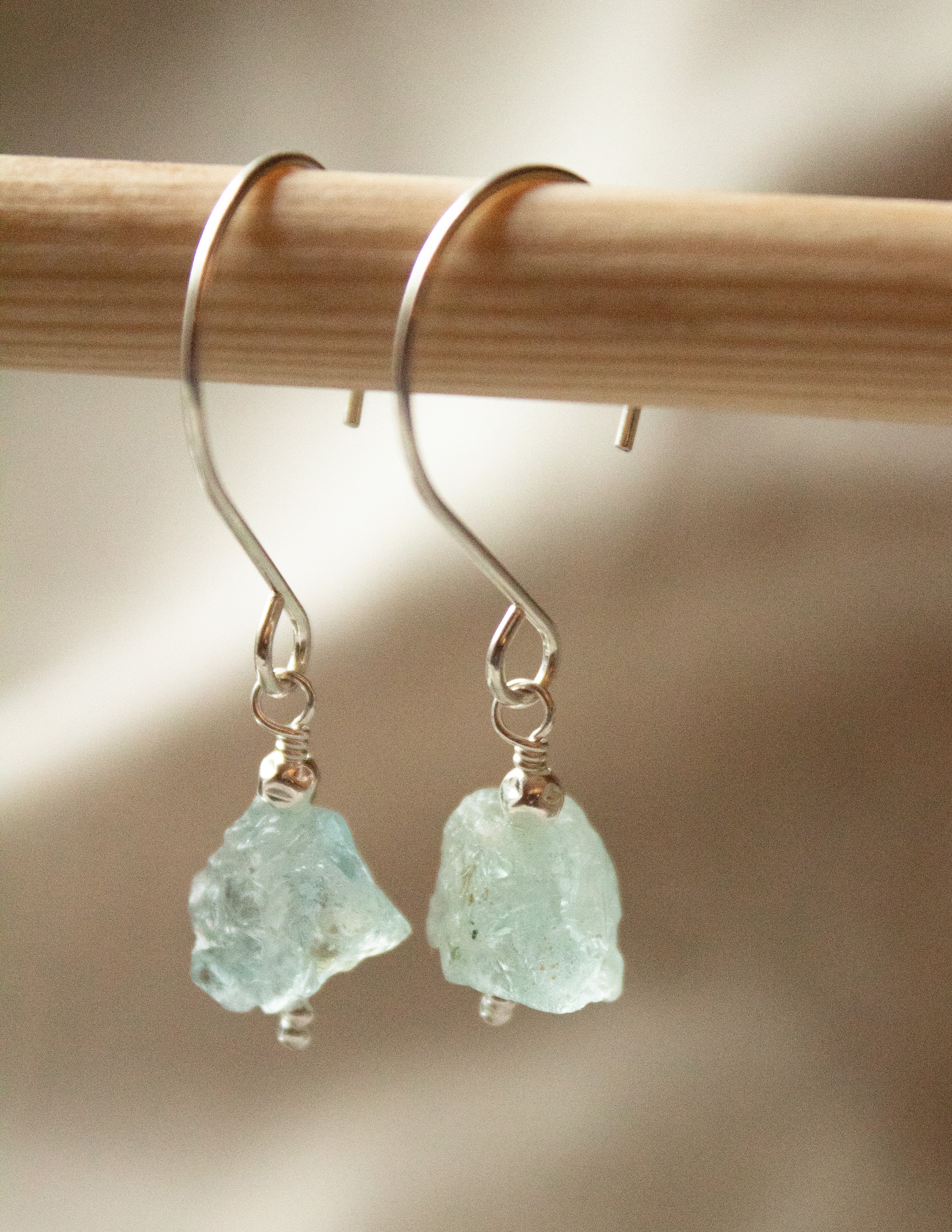 Aquamarine crystal earrings