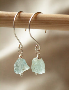 Aquamarine crystal earrings