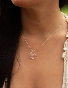 Rose Quartz crystal bell pendant necklace