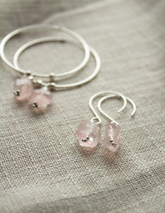 Rose Quartz crystal earrings