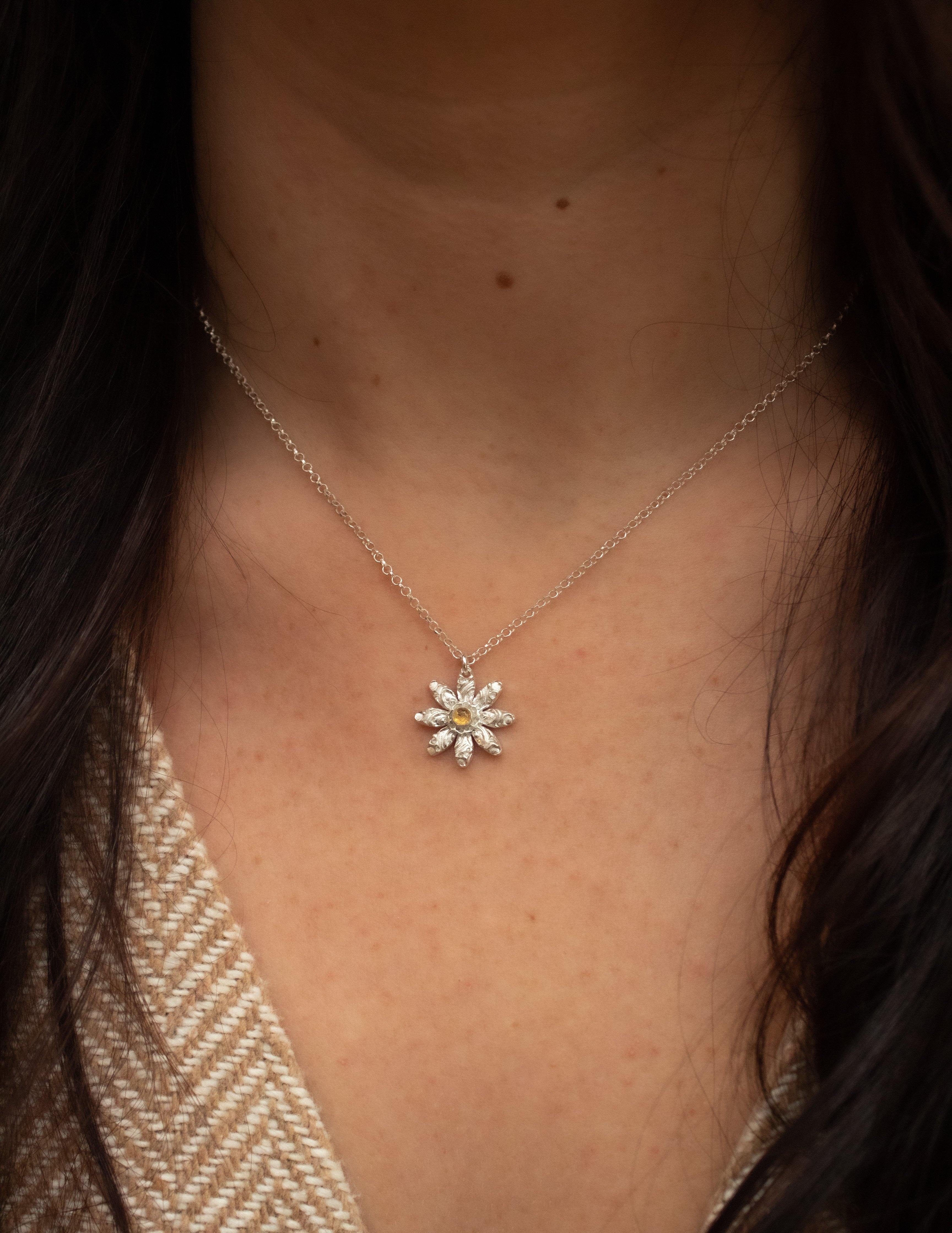 Daisy citrine necklace - BlossomJewellery