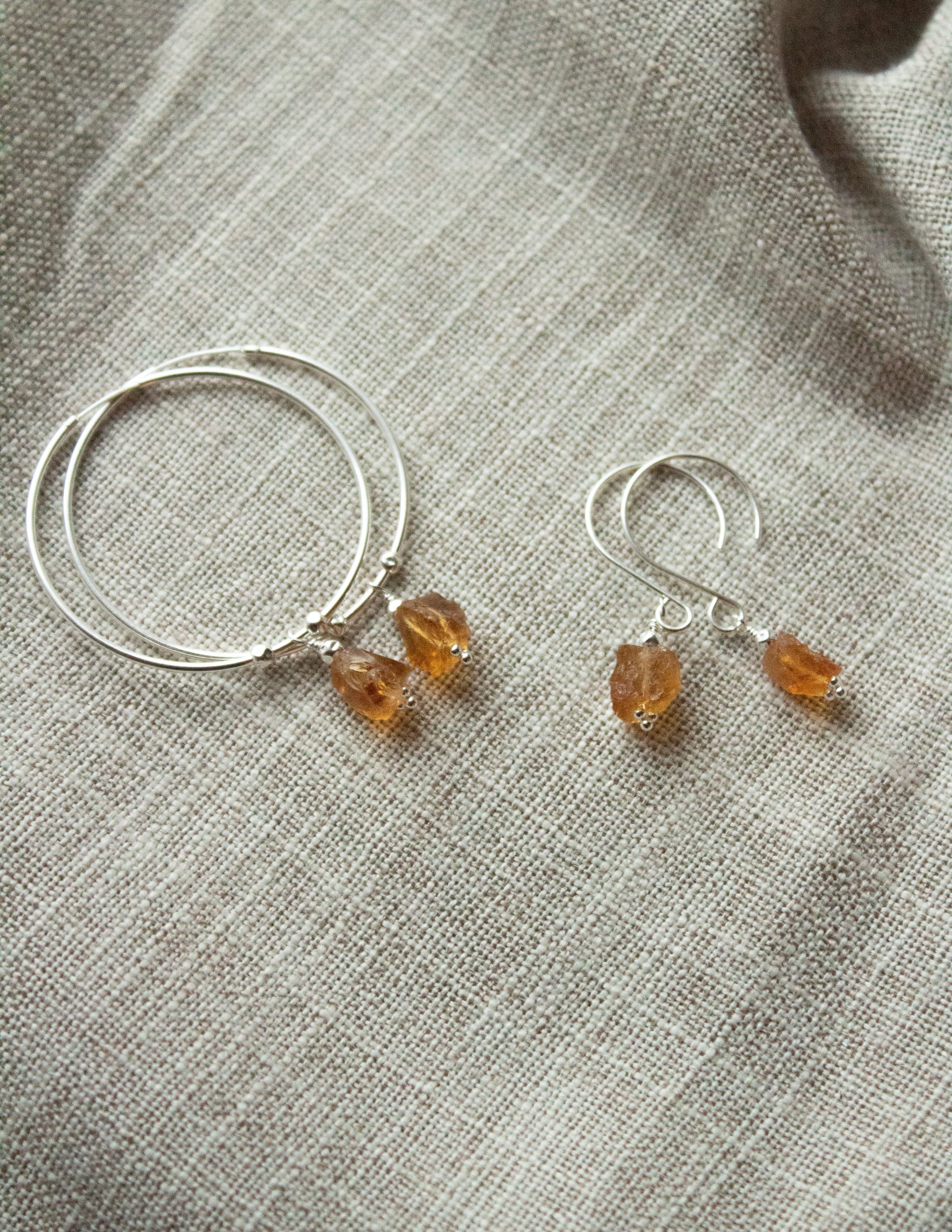 Citrine crystal earrings