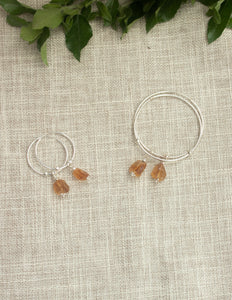 Citrine crystal hoop earrings