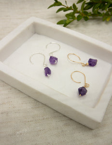 Amethyst crystal earrings