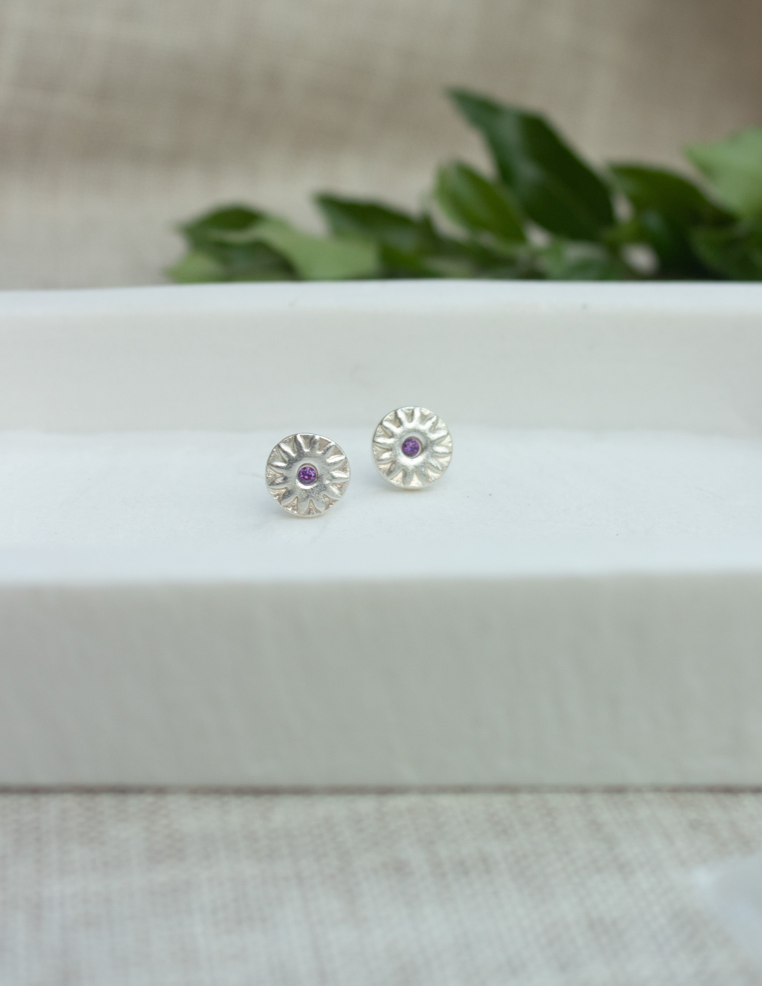 Sunshine gemstone stud earrings