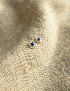 Tiny flower birthstone stud earrings