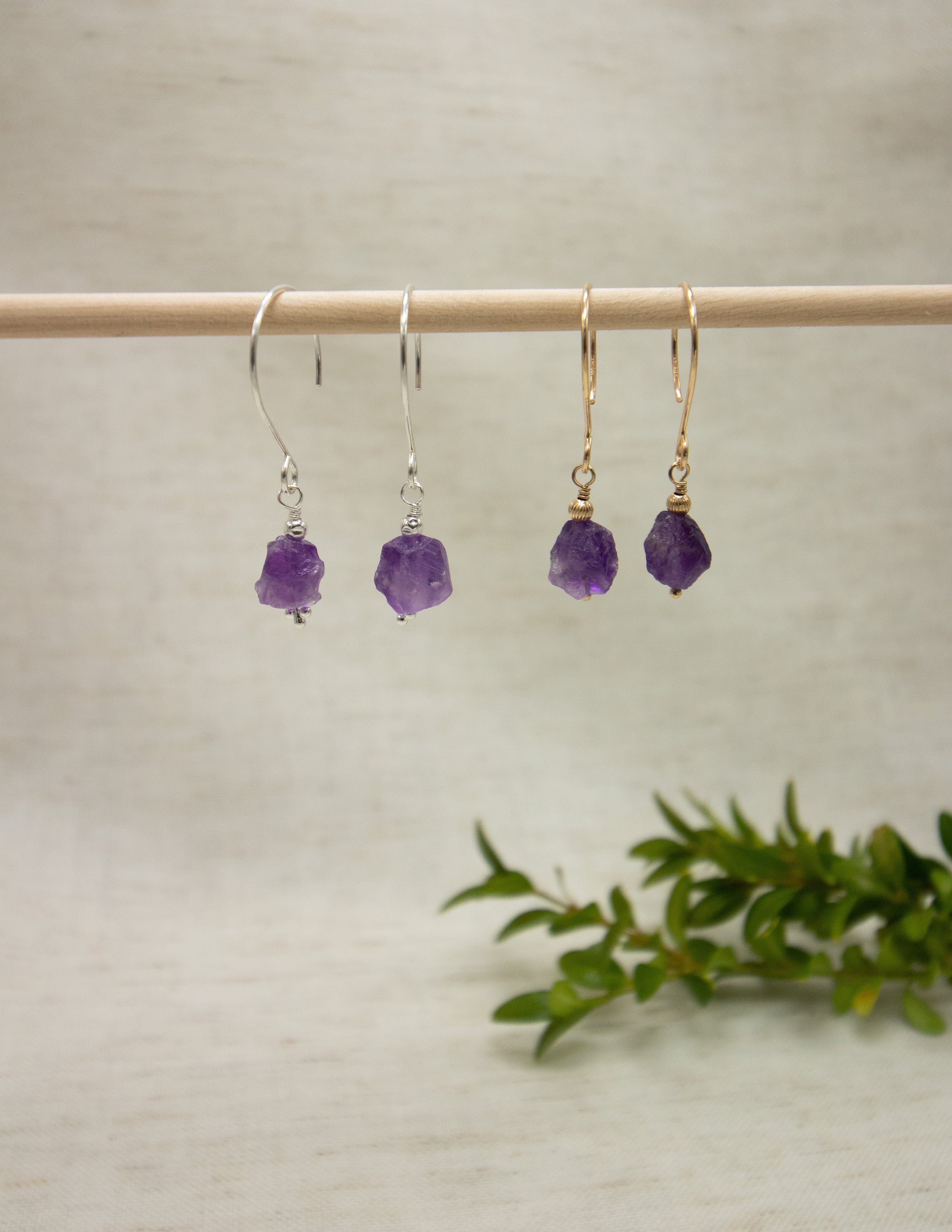 Amethyst crystal earrings