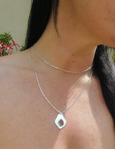 Organic Aquamarine crystal unisex necklace