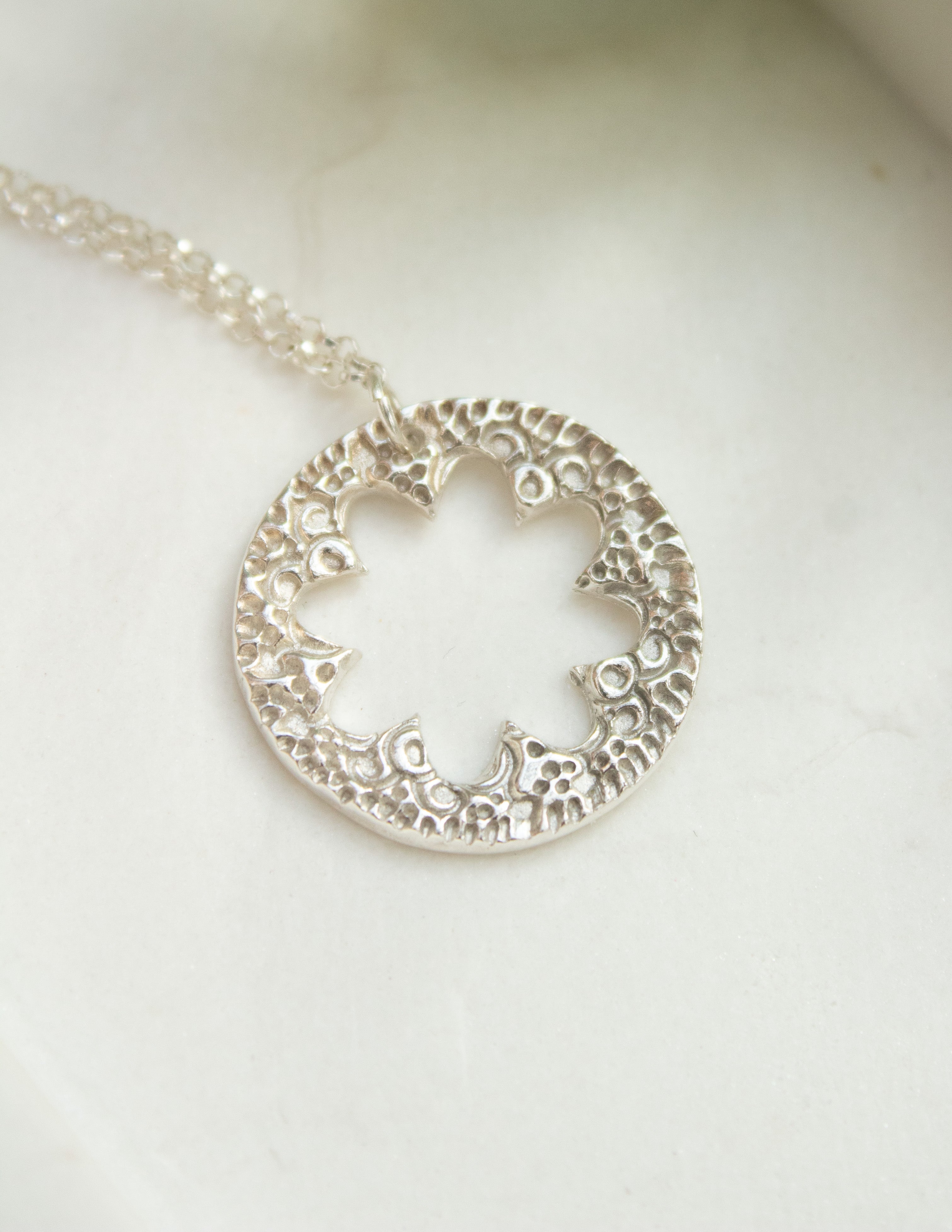 Daisy coin necklace