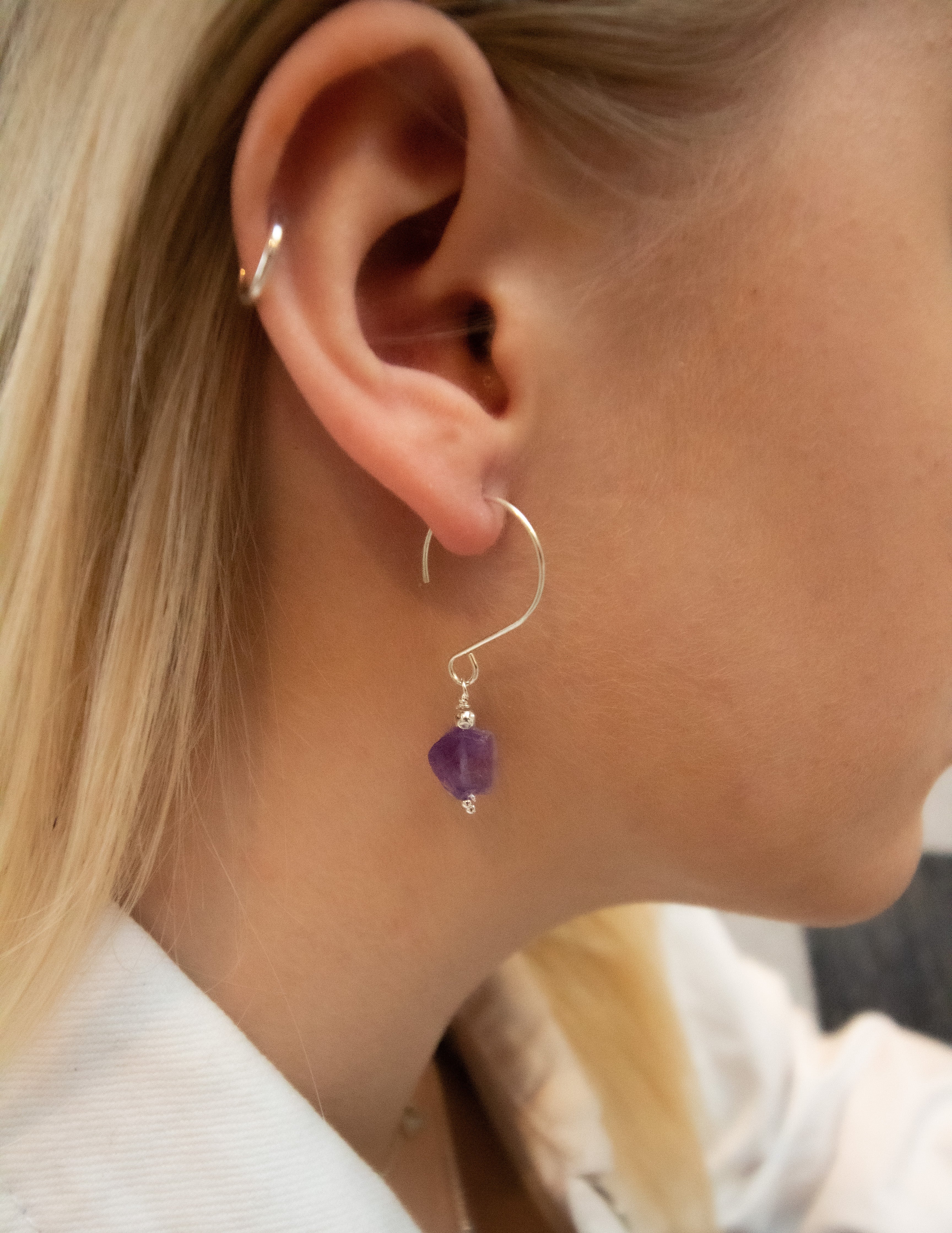 Amethyst crystal earrings