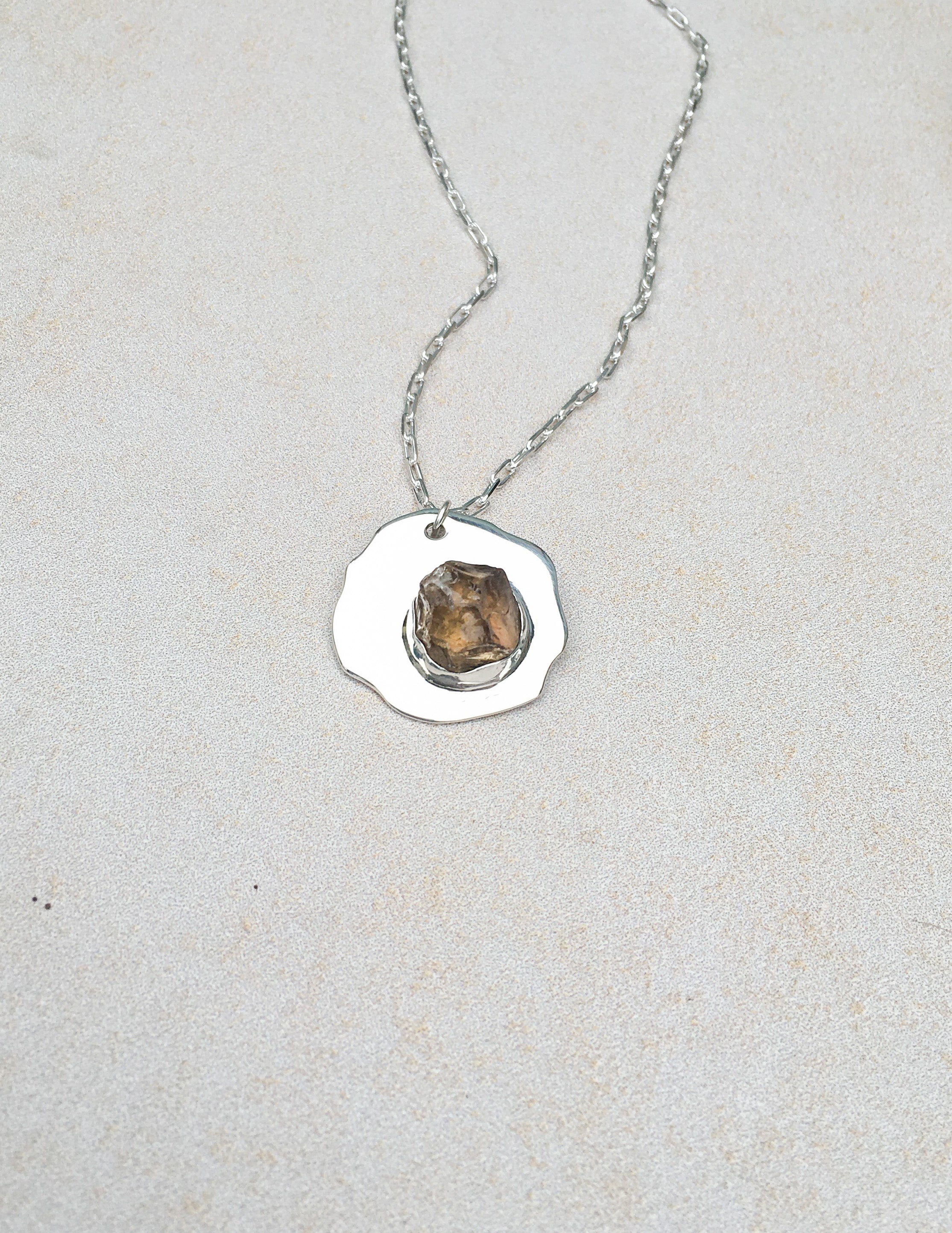 Organic Citrine crystal unisex necklace