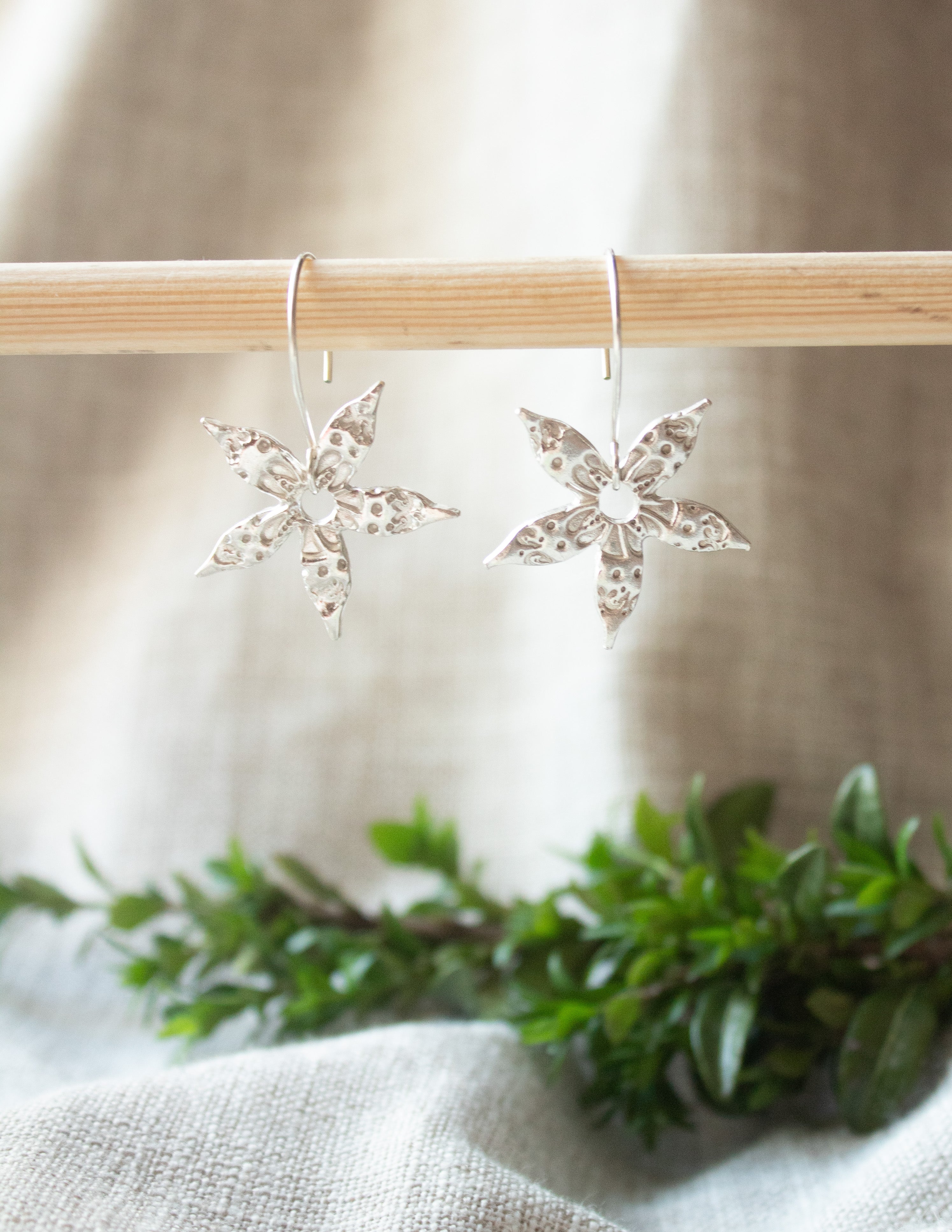 Sterling silver Star earrings