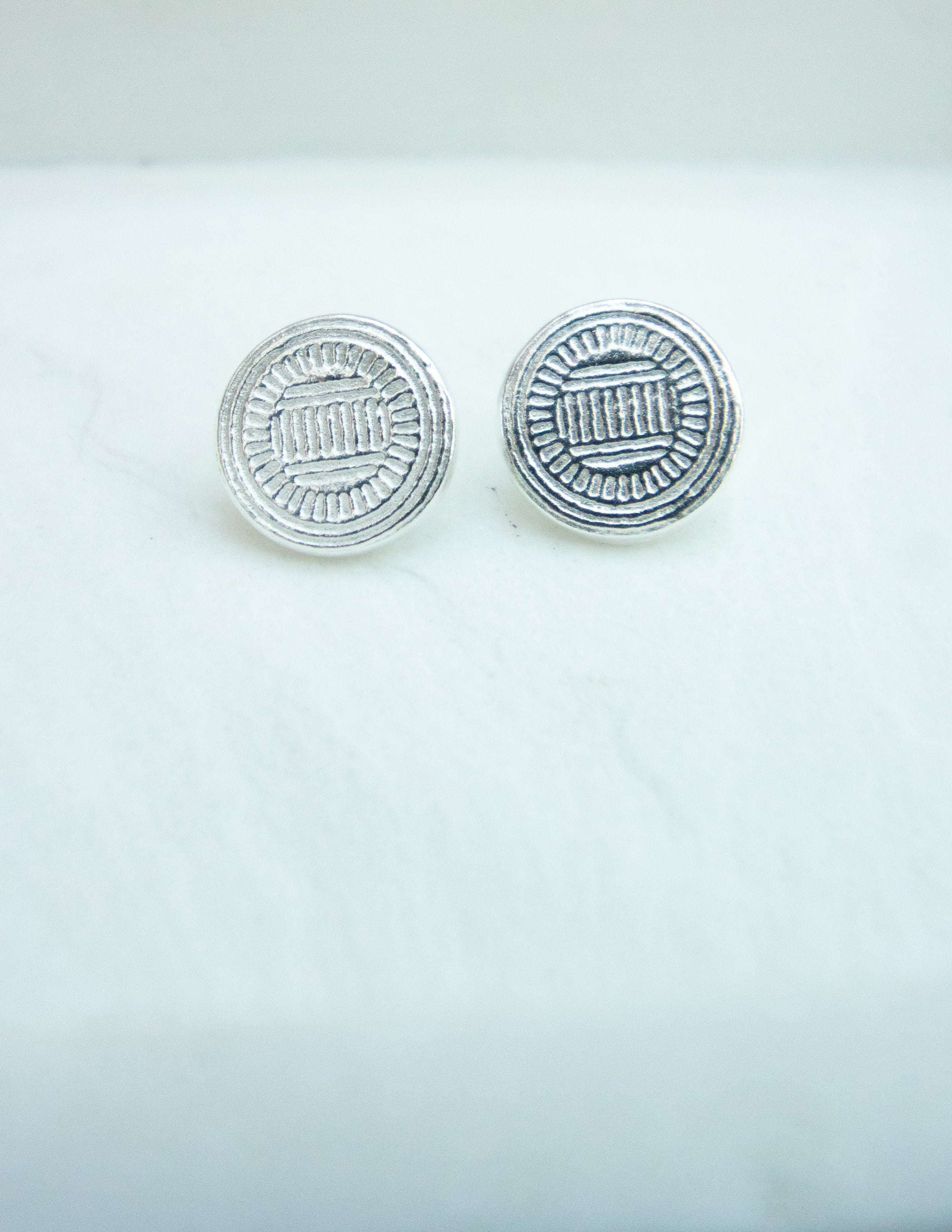 Empress coin sterling silver stud earrings