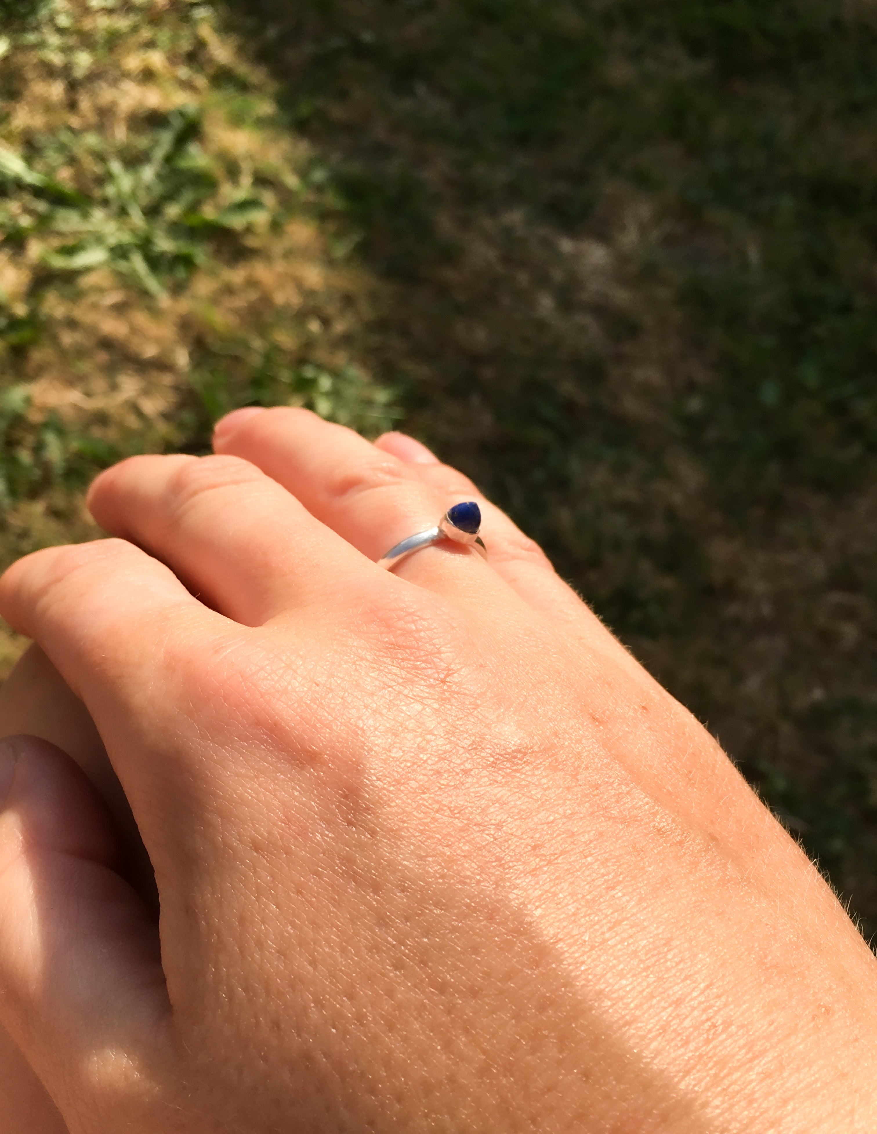 Lapis bullet band ring