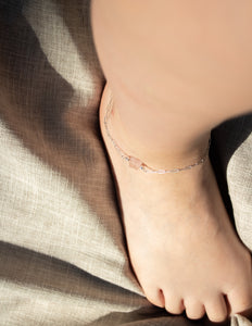 Rose Quartz crystal anklet