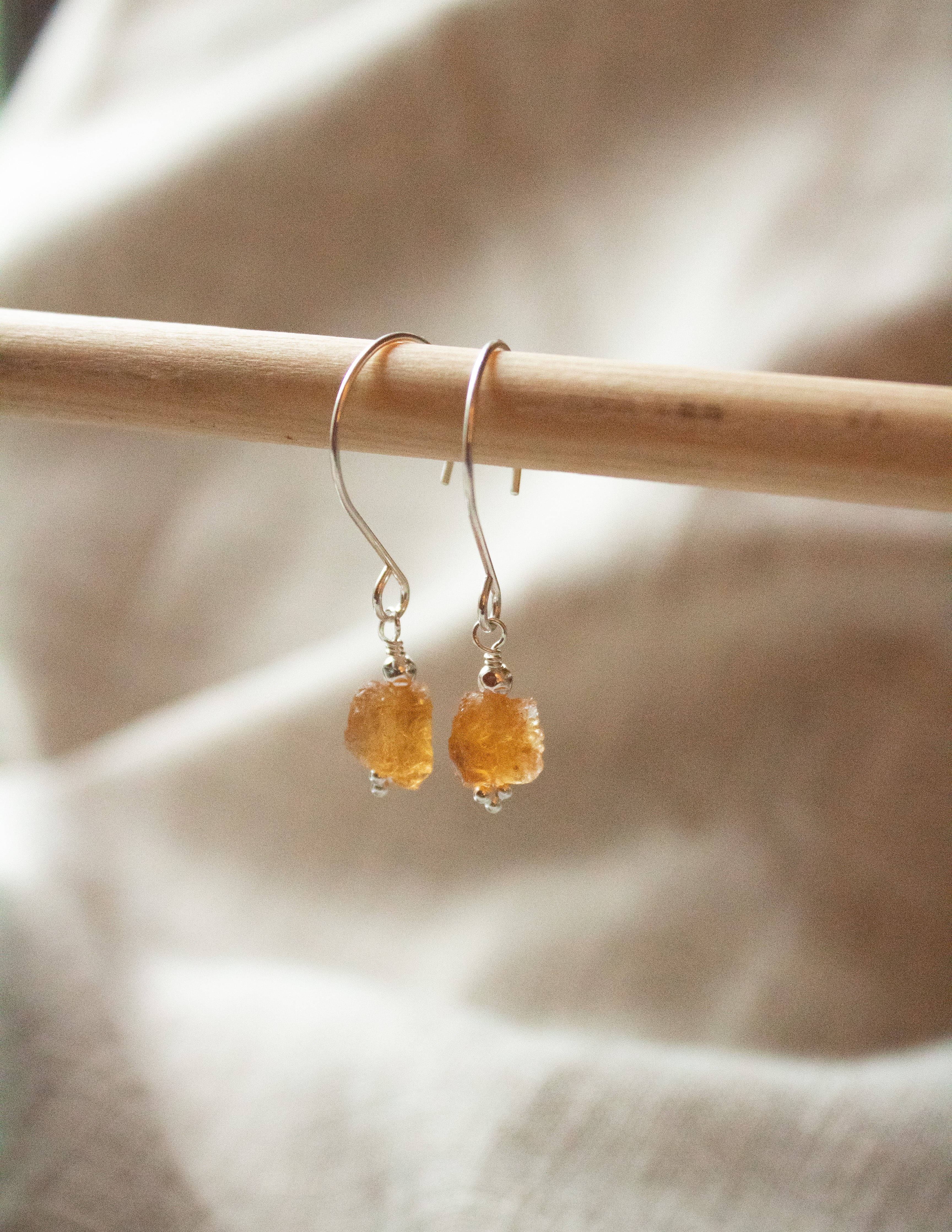 Citrine crystal earrings