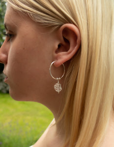 Clear Quartz crystal hoop earrings