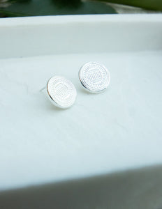 Empress coin sterling silver stud earrings